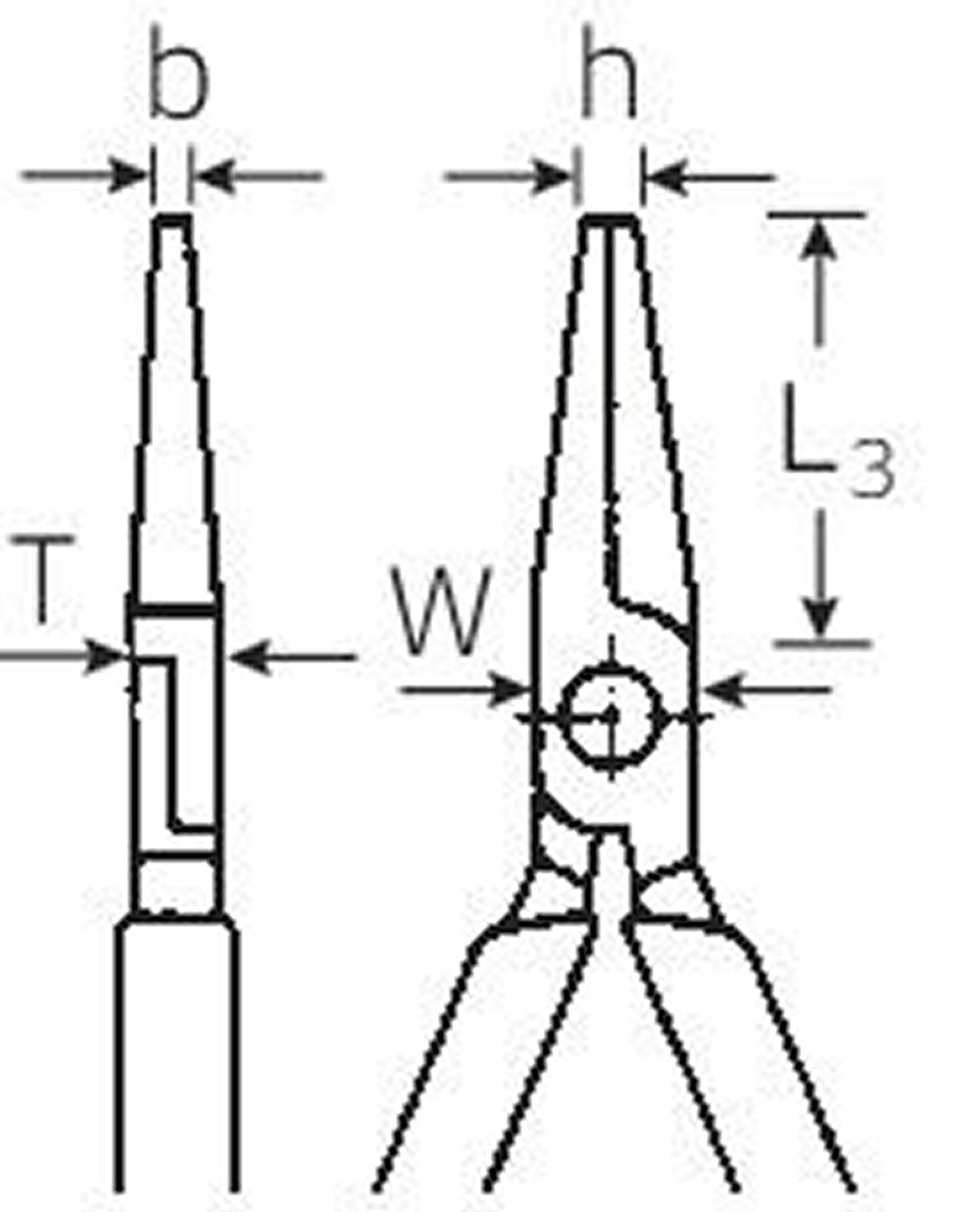 STAHLWILLE 6511 Justierzange Form A flach spitz Länge 140mm - 65115135