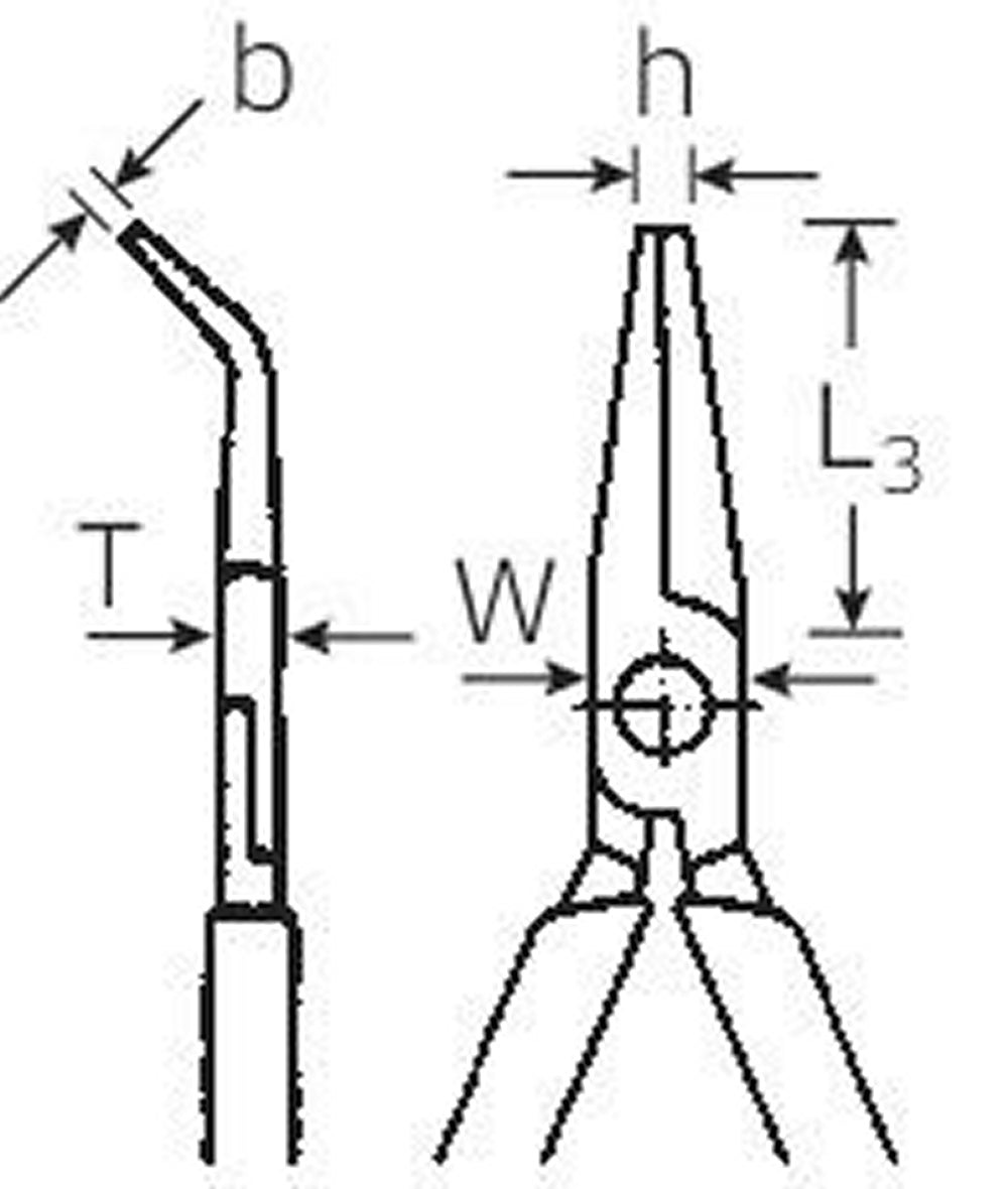 STAHLWILLE 6513 Justierzange gewinkelt Form C Länge 140mm - 65135135