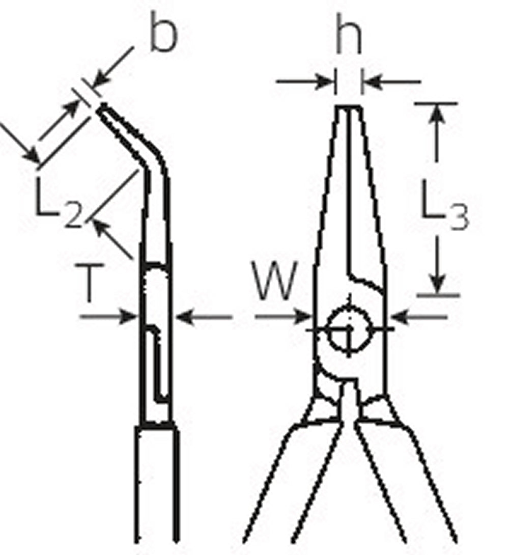 STAHLWILLE 6530 VDE Flachrundzange mit Schneide abgewinkelt Telefonzangen Länge 160mm - 65307160