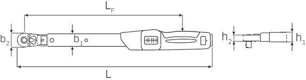 STAHLWILLE 730NR/20QR FK Drehmomentschlüssel mit festeingebauter Knarre 40-200 Nm - Code 96502120