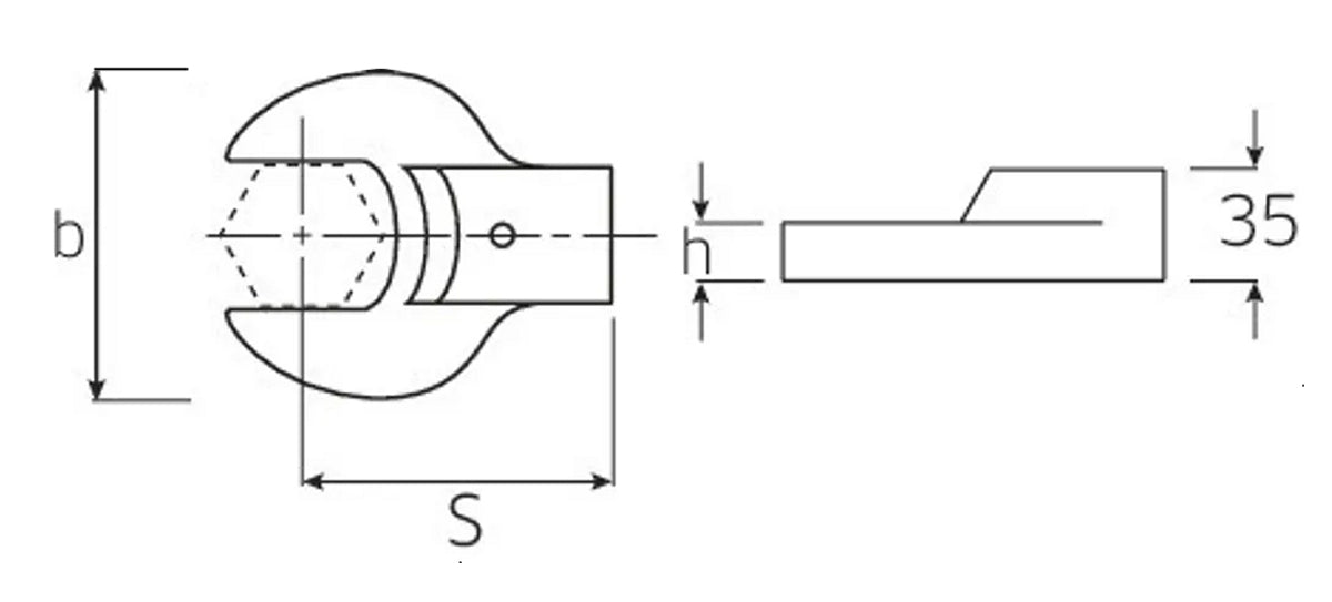STAHLWILLE 731/80 Schlüsselweite 36mm Maul Aufsteckwerkzeug 24,5x28mm - 58218036