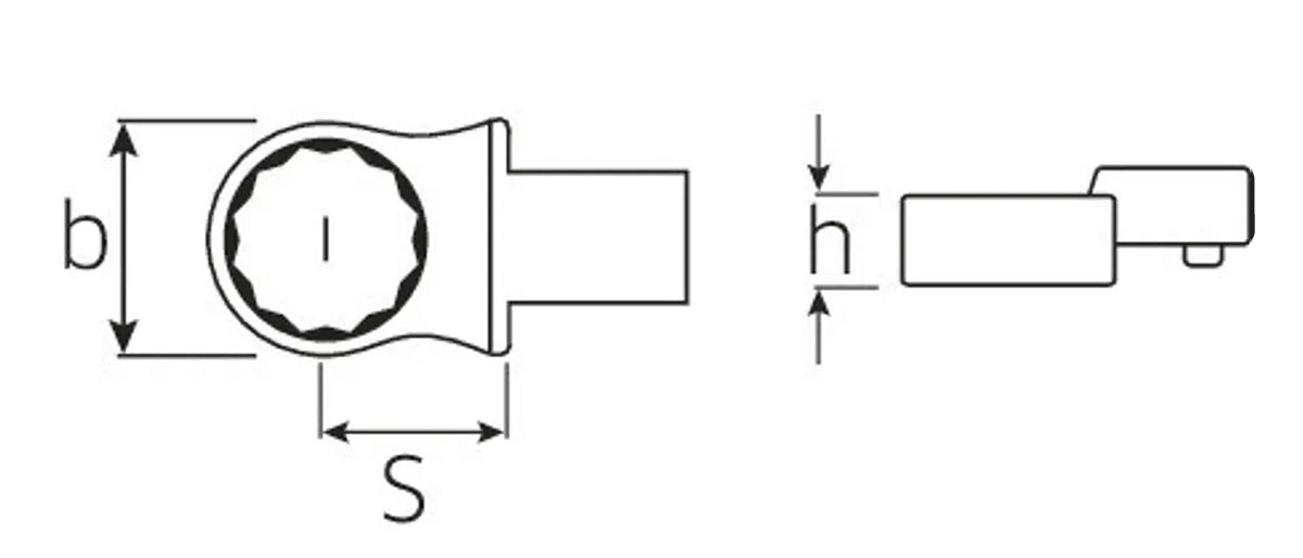 STAHLWILLE 732a/40 Schlüsselweite 15/16" ZOLL Ring Einsteckwerkzeug 14x18mm - 58624046