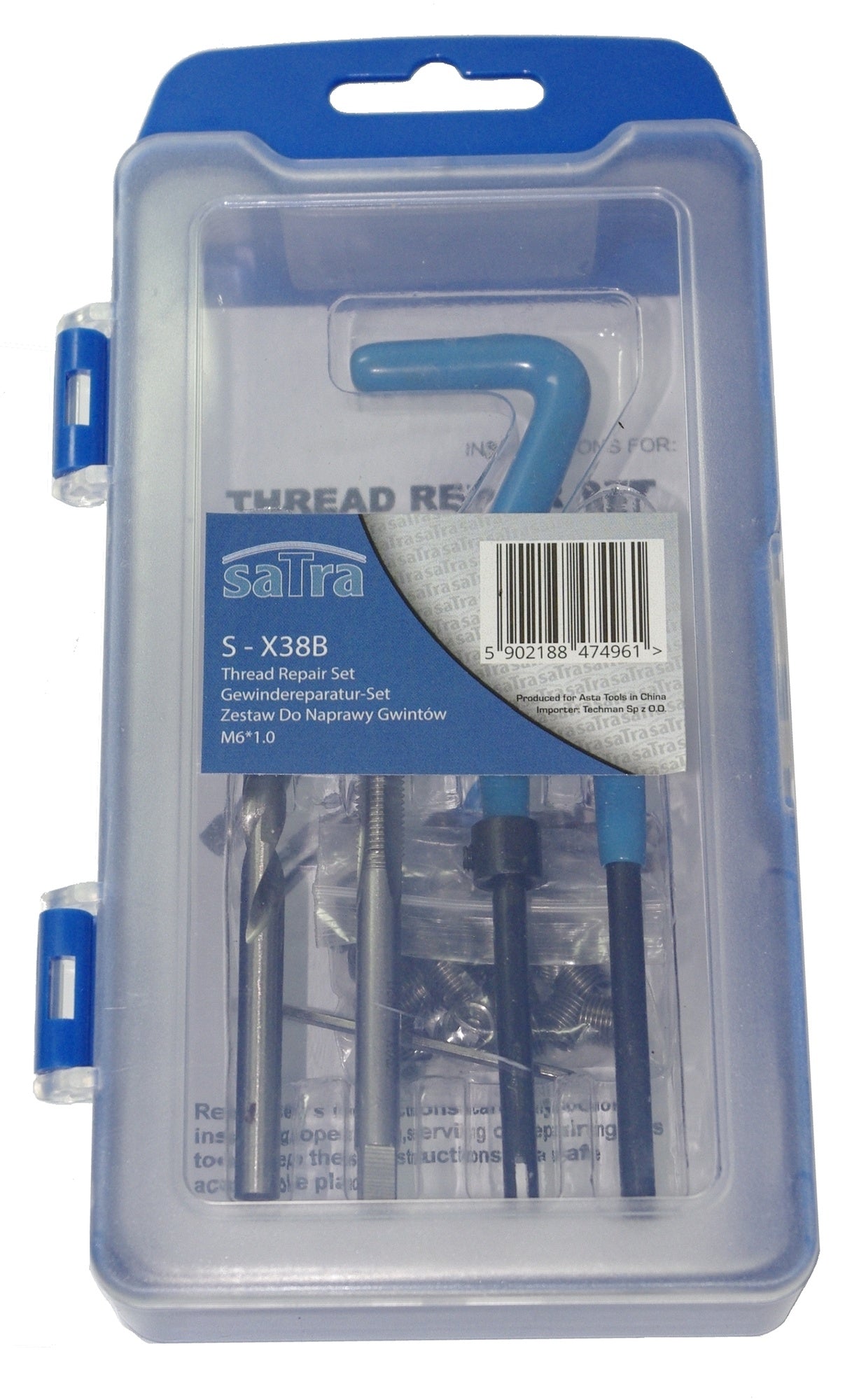 SATRA S-X38B Satz Gewindereparatur M6 x 1.0 Gewinde Set 25 tlg. inkl. Bohrer