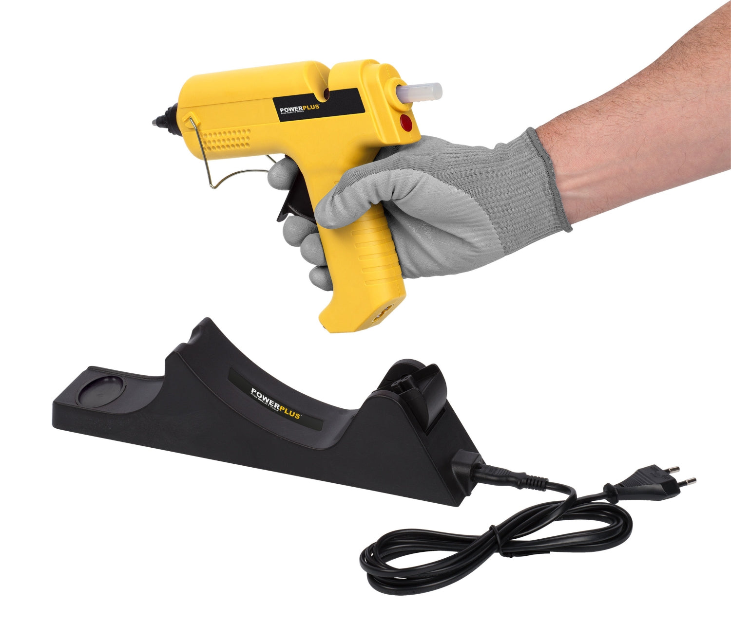 PowerPlus POWX146 Heißklebepistole, schnurloses Heißklebegerät im Koffer 25Watt