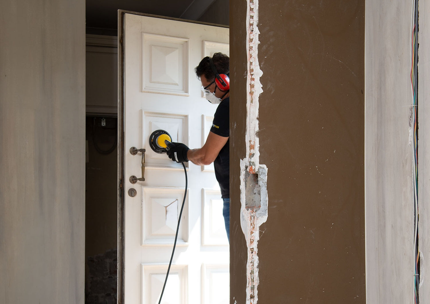 PowerPlus POWAIR0013 Druckluft Exzenterschleifer Schleifmaschine Ø150mm Hub 5mm