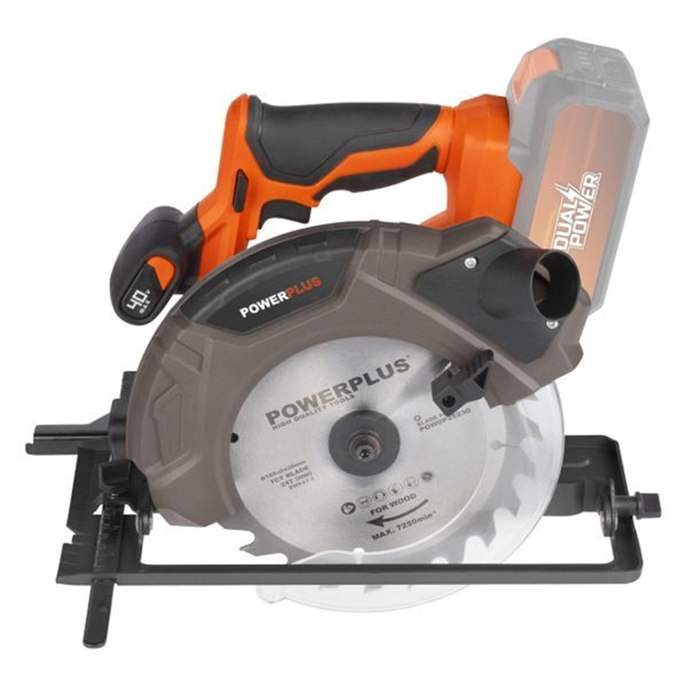 VARO POWDP25230 Powerplus Handkreissäge 40V Ø185mm mit Sägeblatt ohne Batterie und Ladegerät