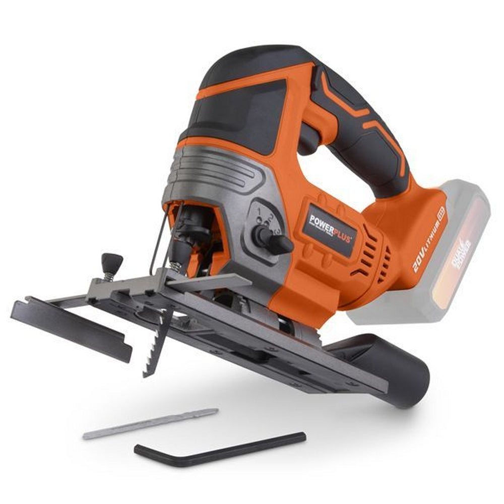 VARO POWDP25300 Powerplus Akku Stichsäge 20V mit Zubehör ohne Batterie und Ladegerät