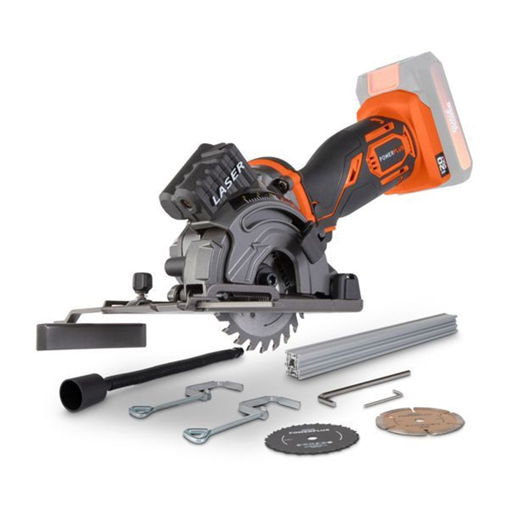 VARO POWDP25400 Powerplus Mini Tauchsäge 20V Ø89mm mit Zubehör ohne Batterie und Ladegerät