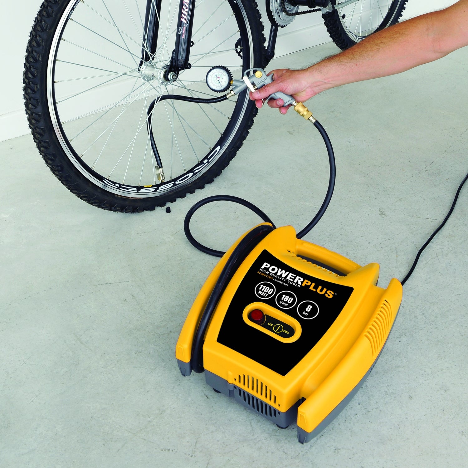 PowerPlus POWX1705 Druckluft Kompressor ölfrei tragbar 1100W max. 8 bar